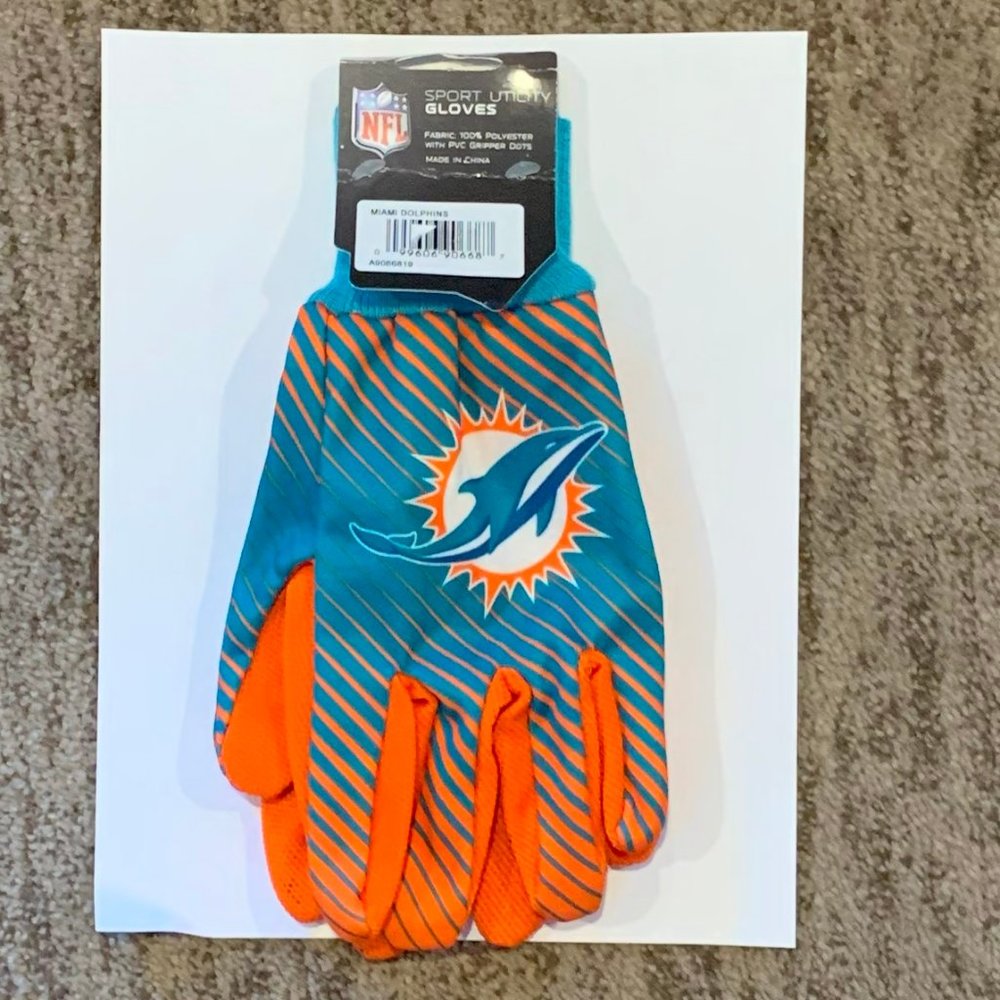 NFL Miami Dolphins Sport Utility Gloves, Win-Craft Adult, NWT